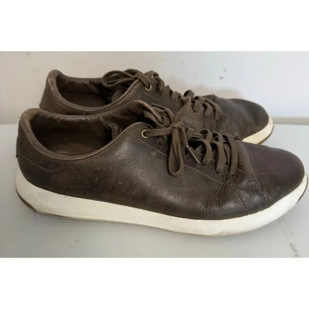 Cole Haan Grandpro Tennis Sneaker Lace Up Low TopLeather Shoe 8M Ironstone Gray